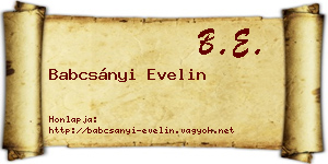 Babcsányi Evelin névjegykártya